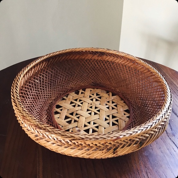 Geometric Wicker Accent Bowl - Picture 5 of 5
